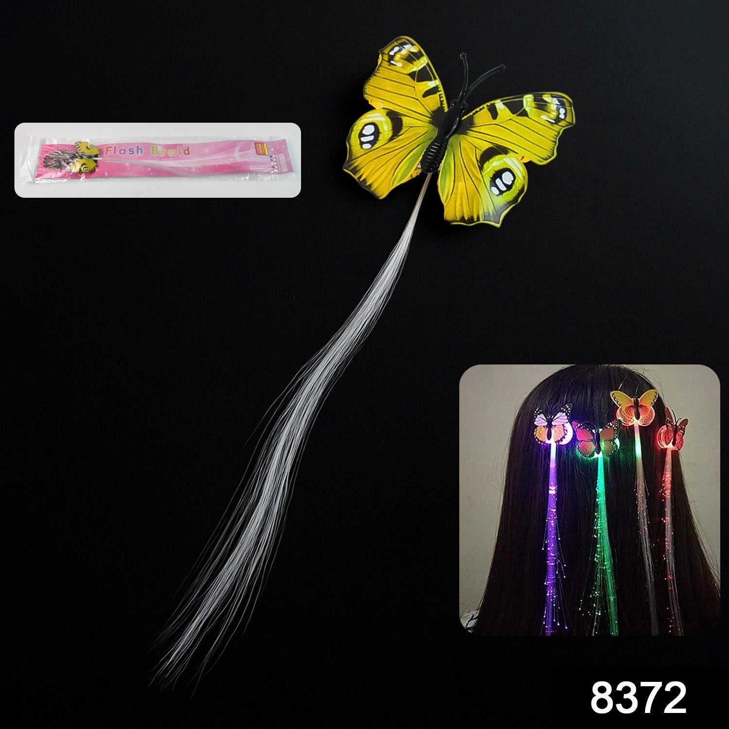 Led Butterfly Hair Braid Clip (Mix Color 1 Pc) Led Butterfly Hair Braid Clip (Mix Color 1 Pc)